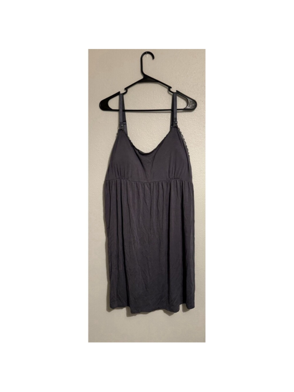 Bump In The Night Maternity Nursing Gown gray Size 2X